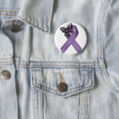 Badge Rond 5 Cm Bouton blanc de fibromyalgie (En situation)