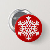 Badge Rond 5 Cm Bouton blanc de flocon de neige (Devant & derrière)