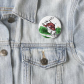 Badge Rond 5 Cm Bouton blanc de lapin (En situation)