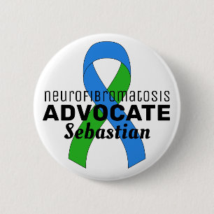 Badge Rond 5 Cm Bouton blanc de l'avocat de la neurofibromatose