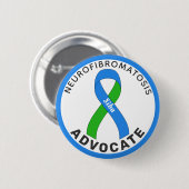 Badge Rond 5 Cm Bouton blanc de l'avocat de la neurofibromatose (Devant & derrière)
