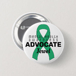 Badge Rond 5 Cm Bouton blanc de l'avocat de la santé mentale