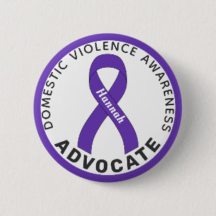 Badge Rond 5 Cm Bouton blanc de l'avocat de la violence domestique