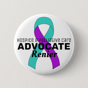 Badge Rond 5 Cm Bouton blanc de l'avocat des soins palliatifs