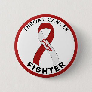 Badge Rond 5 Cm Bouton blanc de lutte contre le cancer de la gorge