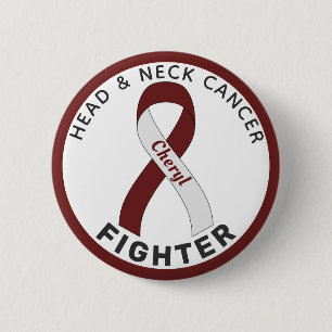 Badge Rond 5 Cm Bouton blanc de lutte contre le cancer de la tête
