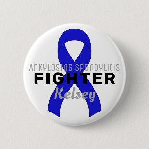 Badge Rond 5 Cm Bouton blanc de ruban Ankyloser Spondylitis