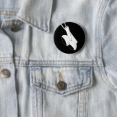 Badge Rond 5 Cm Bouton blanc d'écouteurs (En situation)