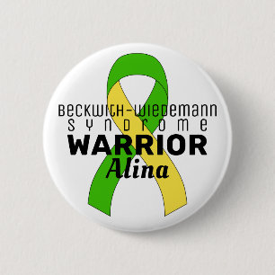 Badge Rond 5 Cm Bouton blanc du guerrier du syndrome Beckwith-Wied