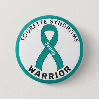 Badge Rond 5 Cm Bouton blanc du ruban du guerrier du syndrome Tour