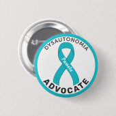Badge Rond 5 Cm Bouton blanc Dysautonomia Advocate Ribbon (Devant & derrière)