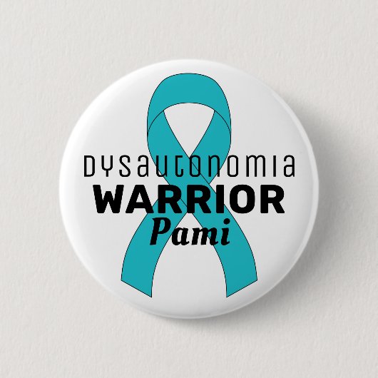 Badge Rond 5 Cm Bouton blanc Dysautonomia Warrior Ribbon (Devant)