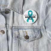 Badge Rond 5 Cm Bouton blanc Dysautonomia Warrior Ribbon (En situation)