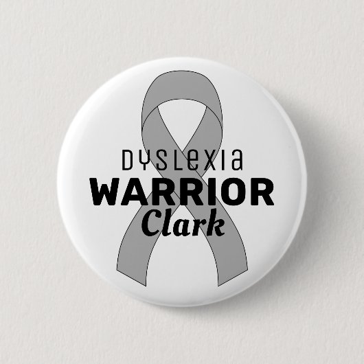 Badge Rond 5 Cm Bouton blanc Dyslexia Warrior (Devant)