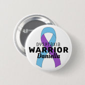 Badge Rond 5 Cm Bouton blanc Dyspraxia Ribbon (Devant & derrière)