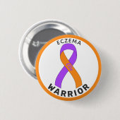 Badge Rond 5 Cm Bouton blanc Eczema Warrior (Devant & derrière)