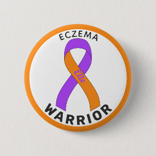 Badge Rond 5 Cm Bouton blanc Eczema Warrior