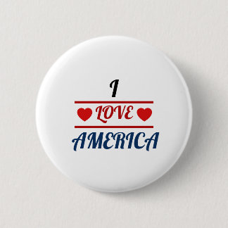 Badge Rond 5 Cm Bouton blanc - J'aime l'Amérique
