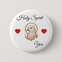 Bouton Blanc - Le Saint-Esprit Vous Aime