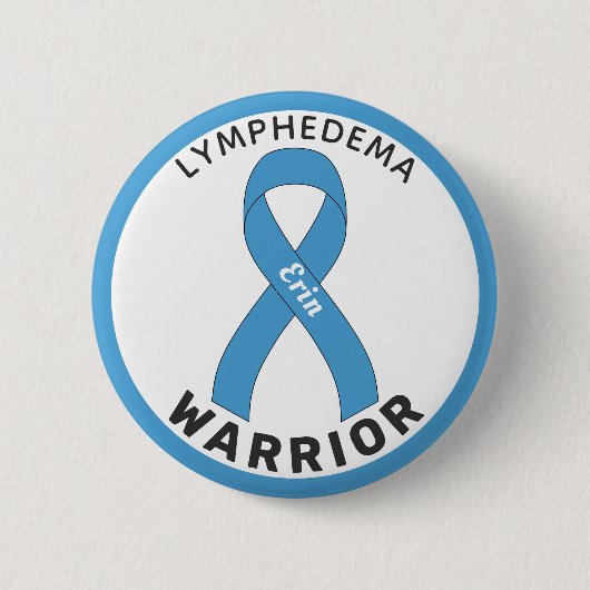 Badge Rond 5 Cm Bouton blanc Lymphedema Warrior (Devant)