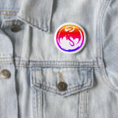 Badge Rond 5 Cm Bouton blanc Neon Dragon (En situation)