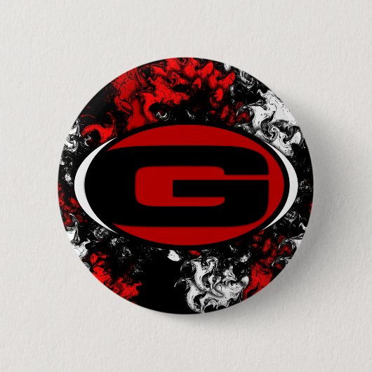 Badge Rond 5 Cm Bouton blanc noir du rouge G (Devant)