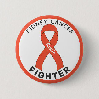 Badge Rond 5 Cm Bouton blanc pour combattre le cancer du rein