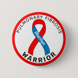 Badge Rond 5 Cm Bouton blanc pour guerrier de fibrose pulmonaire