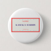 Badge Rond 5 Cm Bouton blanc pour Kamala Harris (Devant)