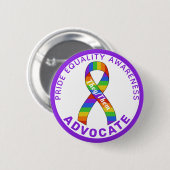 Badge Rond 5 Cm Bouton blanc Purple Pride Equality Awareness (Devant & derrière)