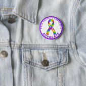 Badge Rond 5 Cm Bouton blanc Purple Pride Equality Awareness (En situation)