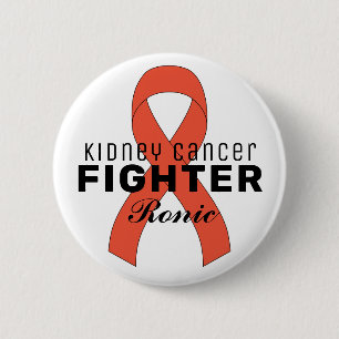 Badge Rond 5 Cm Bouton blanc Ruban Cancer du rein