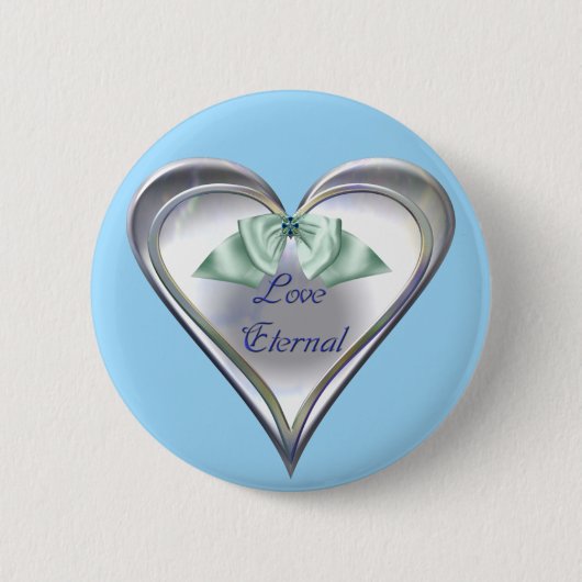 Badge Rond 5 Cm Bouton bleu amour éternel (Devant)