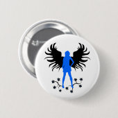 Badge Rond 5 Cm Bouton bleu d'ange de Goth (Devant & derrière)