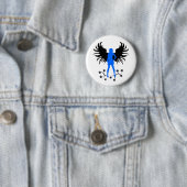Badge Rond 5 Cm Bouton bleu d'ange de Goth (En situation)