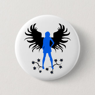 Badge Rond 5 Cm Bouton bleu d'ange de Goth