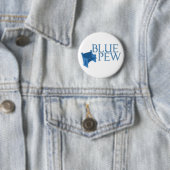 Badge Rond 5 Cm Bouton bleu de banc (En situation)