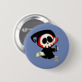 Badge Rond 5 Cm Bouton bleu de club de lecture (Devant & derrière)