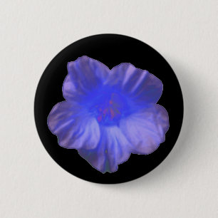 Badge Rond 5 Cm Bouton bleu de fleurs de Nasturtium