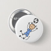 Badge Rond 5 Cm Bouton bleu de footballeur de fille (Devant & derrière)