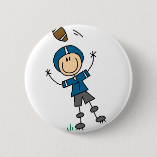 Badge Rond 5 Cm Bouton bleu de joueur de football