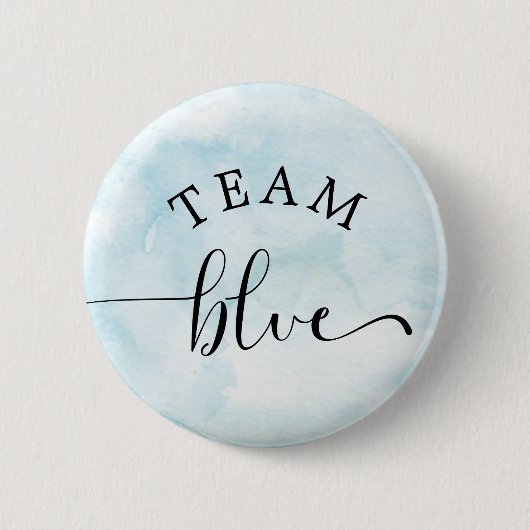 Badge Rond 5 Cm Bouton bleu de l'équipe aquarelle (Devant)