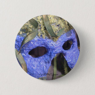 Badge Rond 5 Cm Bouton bleu de masque