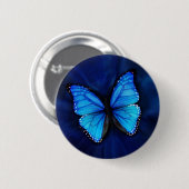 Badge Rond 5 Cm Bouton bleu de papillon (Devant & derrière)