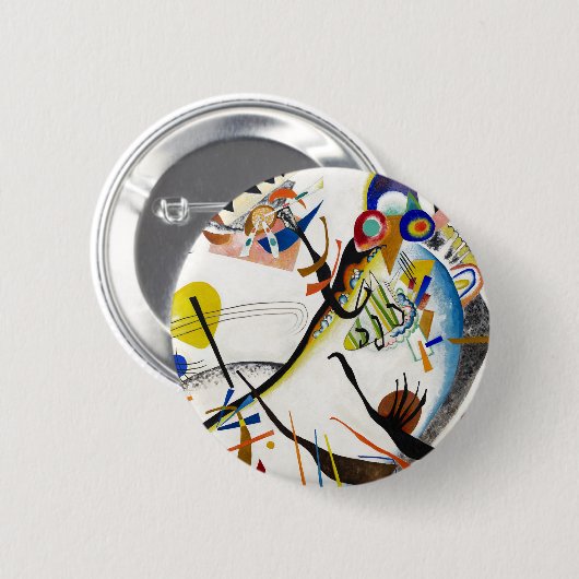 Badge Rond 5 Cm Bouton bleu de segment de Kandinsky (Devant & derrière)