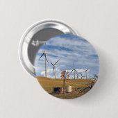 Badge Rond 5 Cm Bouton bleu de vent (Devant & derrière)