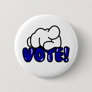 Badge Rond 5 Cm Bouton bleu de VOTE