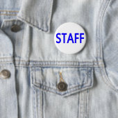 Badge Rond 5 Cm Bouton bleu du personnel (En situation)