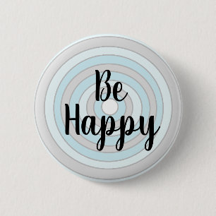 Badge Rond 5 Cm Bouton Bleu et gris