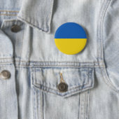Badge Rond 5 Cm Bouton bleu et jaune simple (En situation)